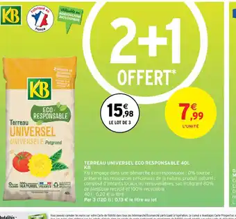 Intermarché TERREAU UNIVERSEL ECO RESPONSABLE 40L KB offre