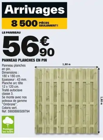 Brico Dépôt PANNEAU PLANCHES EN PIN Panneau planches offre