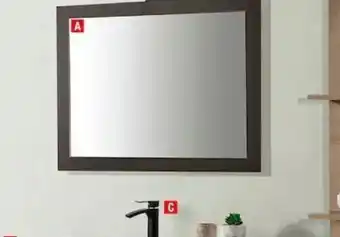 Brico Dépôt MEUBLE + VASQUE + MIROIR "TAMISA" L. 80 CM offre