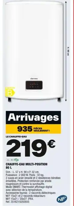 Brico Dépôt CHAUFFE-EAU MULTI-POSITION 80 L offre