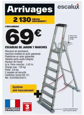 Brico Dépôt ESCABEAU DE JARDIN 7 MARCHES offre