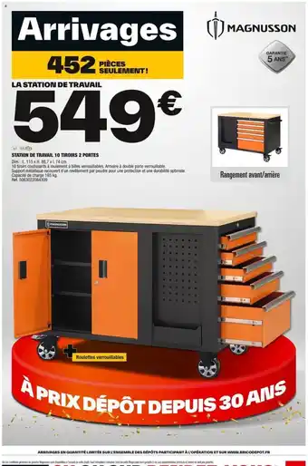 Brico Dépôt STATION DE TRAVAIL 10 TIROIRS 2 PORTES offre