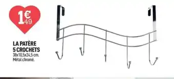 Centrakor LA PATÈRE 5 CROCHETS 38x10,5x24,5 cm. Métal chromé. offre