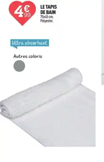LE TAPIS DE BAIN 75x45 cm. Polyester.