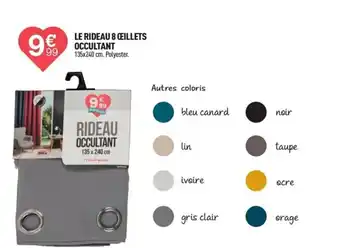 Centrakor LE RIDEAU 8 CILLETS OCCULTANT 135x240 cm. Polyester. offre