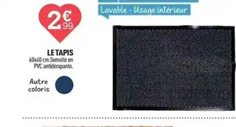 Centrakor LE TAPIS 60x40 cm.Semelle en offre