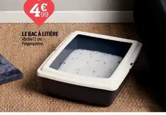 Centrakor LE BAC À LITIÈRE 48x36x12 cm. Polypropylène offre