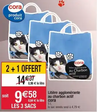 Cora x Carrefour Litière pour chats cora offre
