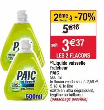 Cora x Carrefour Liquide vaisselle paic offre