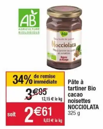 Cora x Carrefour Pâte à tartiner cacao offre