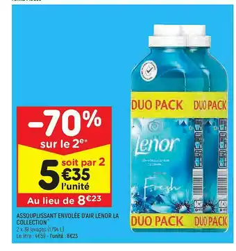 Leader Price Assouplissant Envolée D'air Lenor La Collection offre