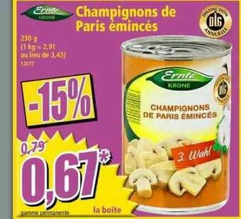 Norma Champignons De Paris émincés offre