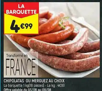 Leader Price Chipolatas Ou Merguez Au Choix offre
