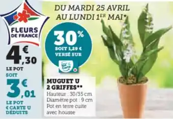 Super U MUGUET U 2 GRIFFES** offre