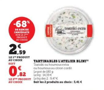 Super U TARTINABLES L'ATELIER BLINI offre