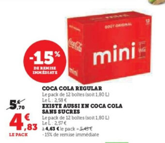 Super U COCA COLA REGULAR offre