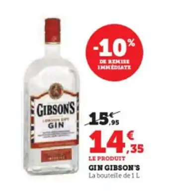Super U GIN GIBSON'S offre