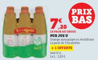 Super U PUR JUS U offre