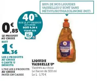 Super U LIQUIDE VAISSELLE U offre