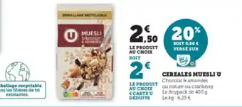 Super U CEREALES MUESLI U offre