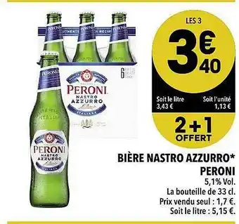 Supeco Bière Nastro Azzuro Peroni offre