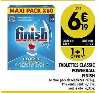 Tablettes Classic Powerball Finish
