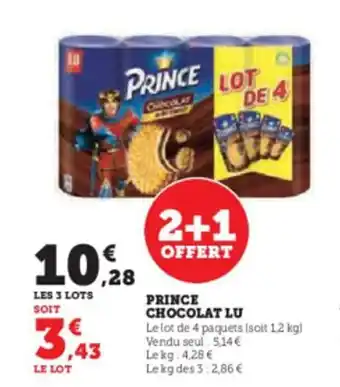 Super U PRINCE CHOCOLAT LU offre