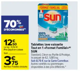 Carrefour Tablettes lave vaisselle Tout en 1 Format Familial offre