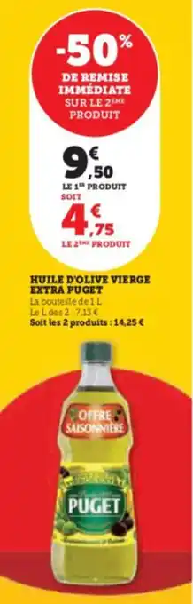 Super U HUILE D'OLIVE VIERGE EXTRA PUGET offre