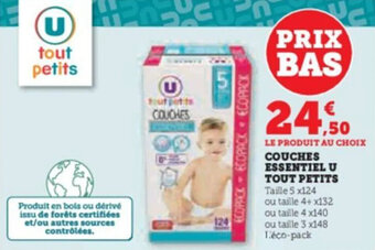 Super U COUCHES ESSENTIEL U TOUT PETITS offre
