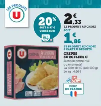 Super U CREPES SURGELEES U offre