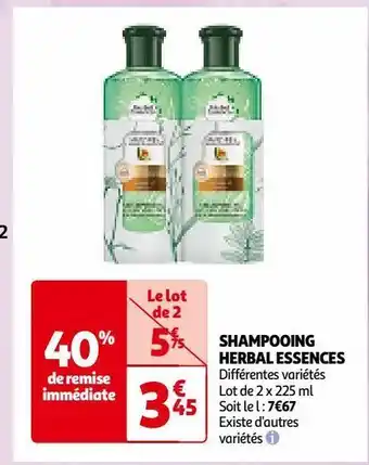 Auchan Shampooing herbal essences offre