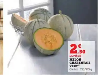 Super U MELON CHARENTAIS VERT Calibre: 750/975 g offre