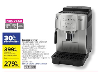 Carrefour Expresso broyeur offre
