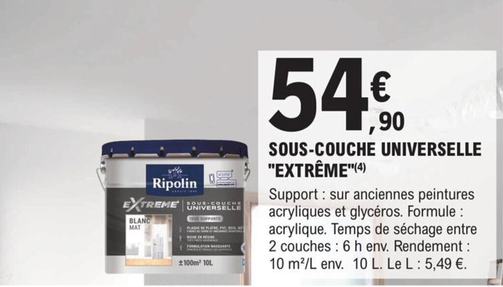 Promo SOUSCOUCHE UNIVERSELLE "EXTRÊME" chez E.Leclerc Brico
