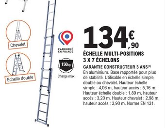 E.Leclerc Brico ÉCHELLE MULTI-POSITIONS 3 X 7 ÉCHELONS offre