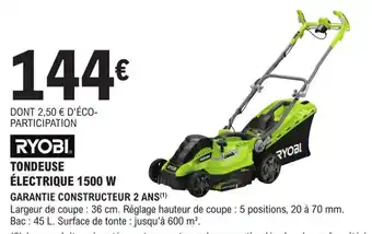 E.Leclerc Brico TONDEUSE ÉLECTRIQUE 1500 W offre
