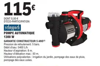 E.Leclerc Brico POMPE AUTOMATIQUE 1300 W offre