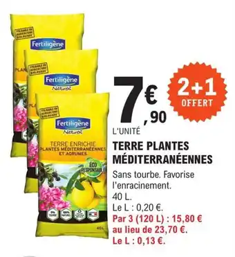 E.Leclerc Brico TERRE ENRICHIE PLANTES MÉDITERRANÉENNES offre