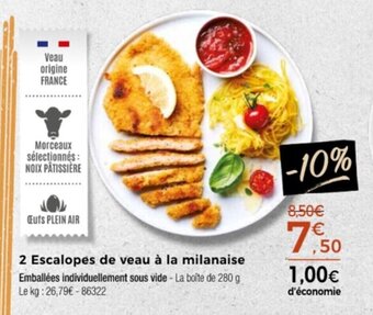 Thiriet 2 Escalopes de veau à la milanaise offre