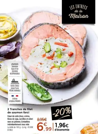 Thiriet 2 Tranches de filet de saumon farci offre