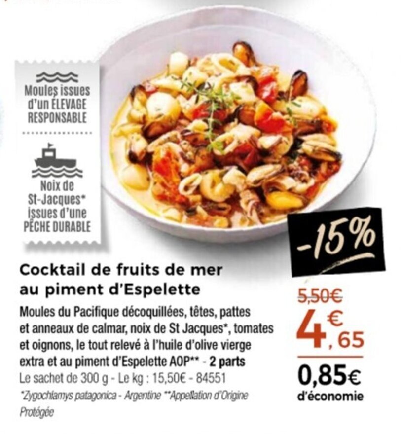 Promo Cocktail de fruits de mer au piment d'Espelette chez Thiriet