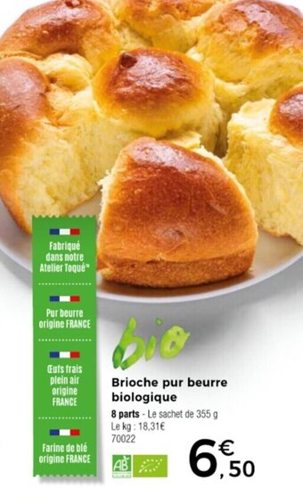 Thiriet Brioche pur beurre biologique offre