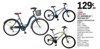 E.Leclerc Sport VTT SUSPENDU 26" / VELO VILLE 26"(¹) offre