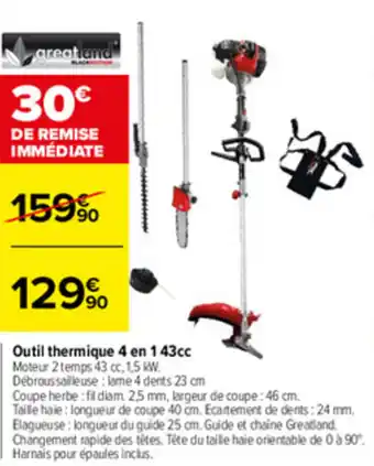Outil thermique 4 en 1 43cc