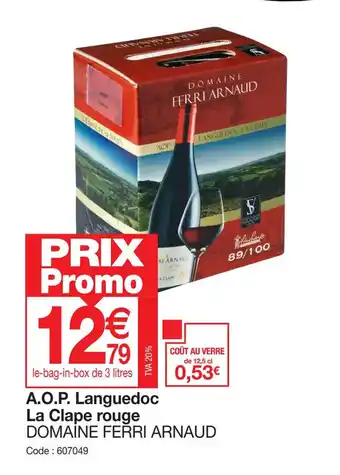 Promocash A.O.P. Languedoc La Clape rouge offre