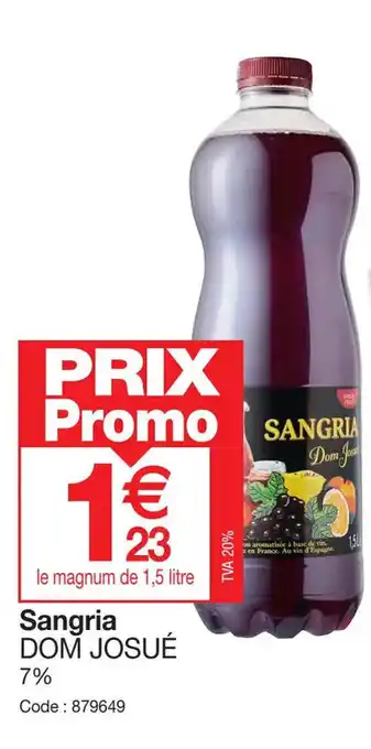 Promocash Sangria DOM JOSUÉ offre