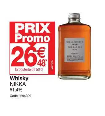 Promocash Whisky NIKKA 51,4% Code: 294309 offre