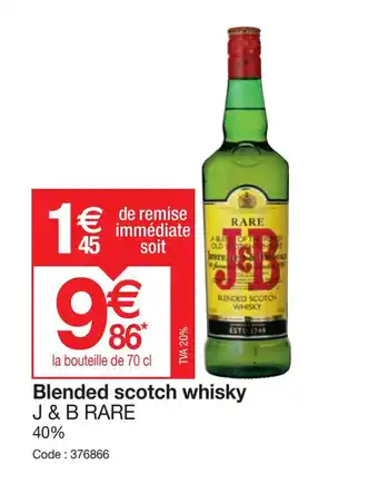 Promocash Blended scotch whisky J & B RARE offre