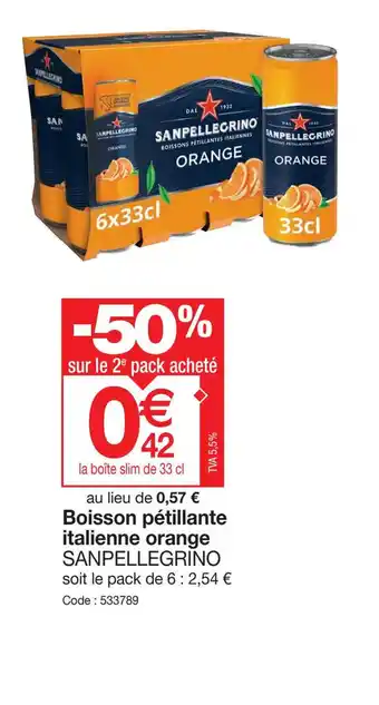Promocash BOISSONS PÉTILLANTES ITALIENNES SANPELLEGRINO offre